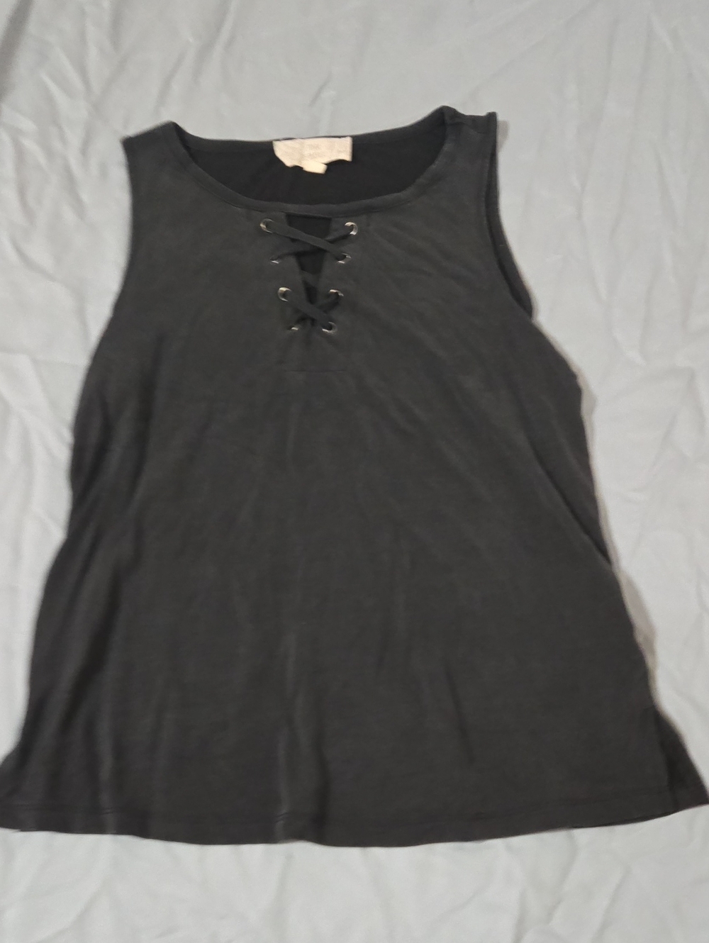 Pink Republic Black Lace-Up Tank Top